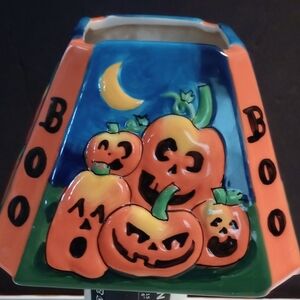 Yankee Candle Halloween Pumpkin Holder - Orange and Blue